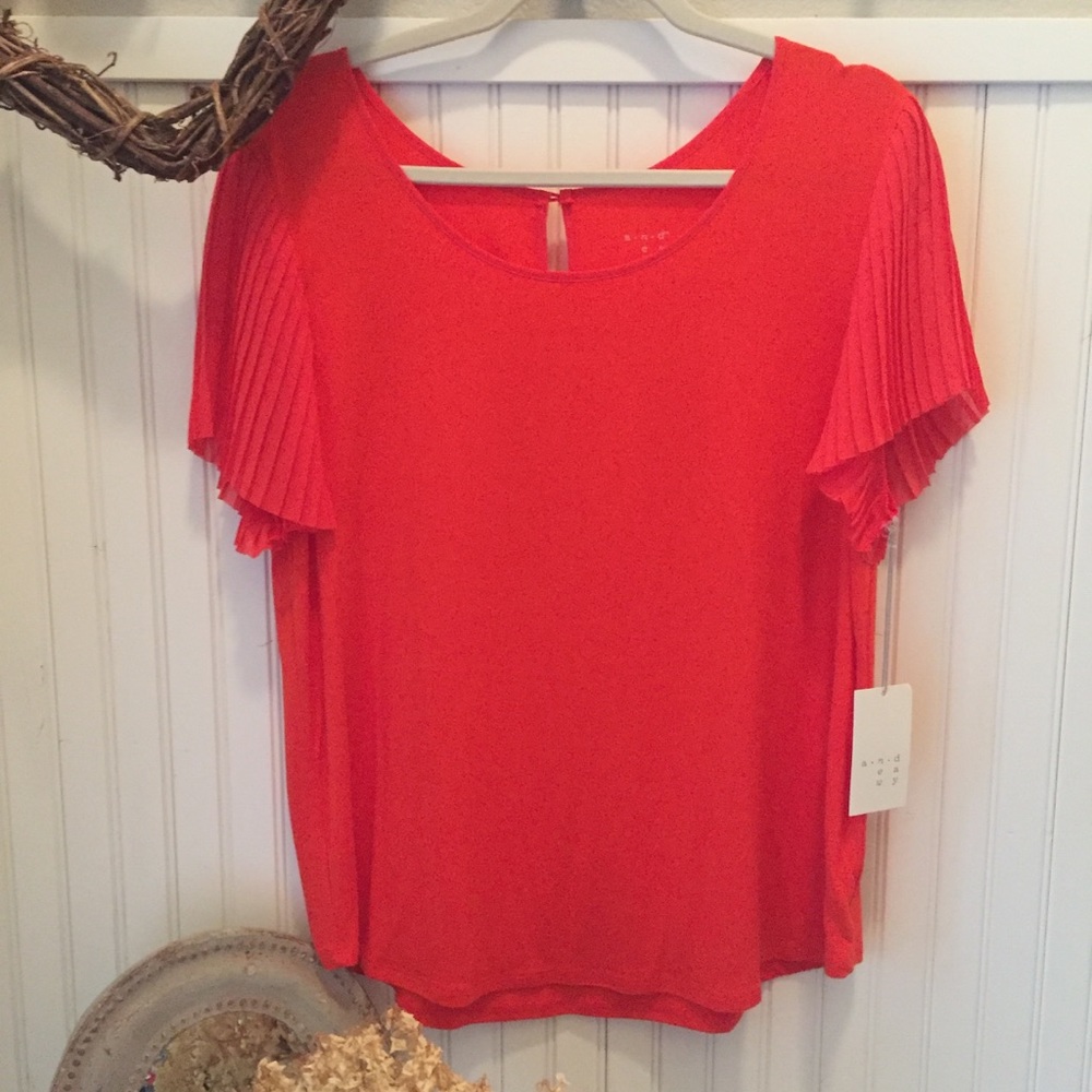 a new day, flutter sleeve blouse